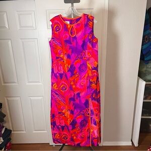 Vintage Paradise Hawaii Made In Honolulu Hawaiian Dress Pink Aloha Hawaii M/L